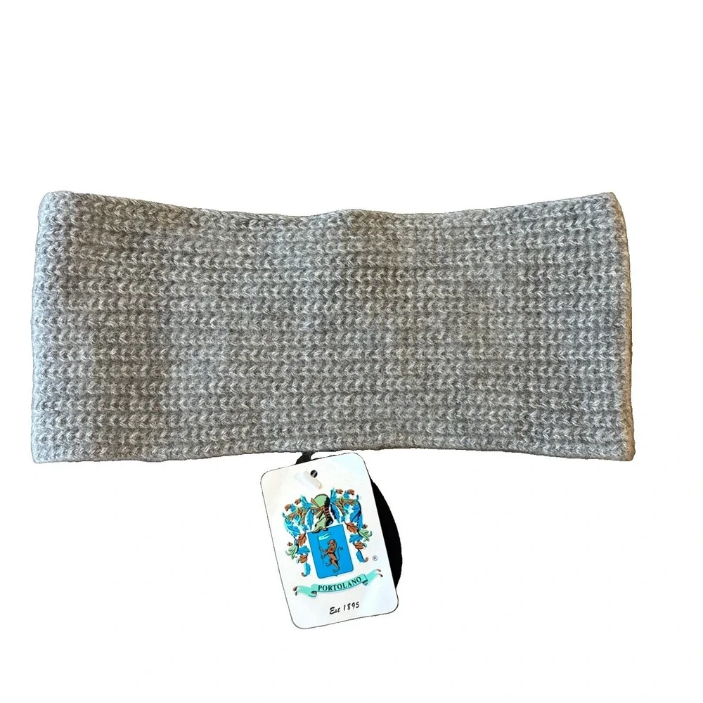 Portolano 100% Cashmere Headband Ear Warmer Women's Grey